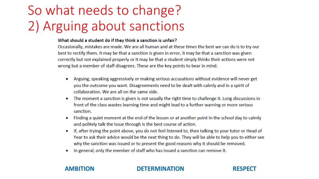 so what needs to change 2 arguing about sanctions 1