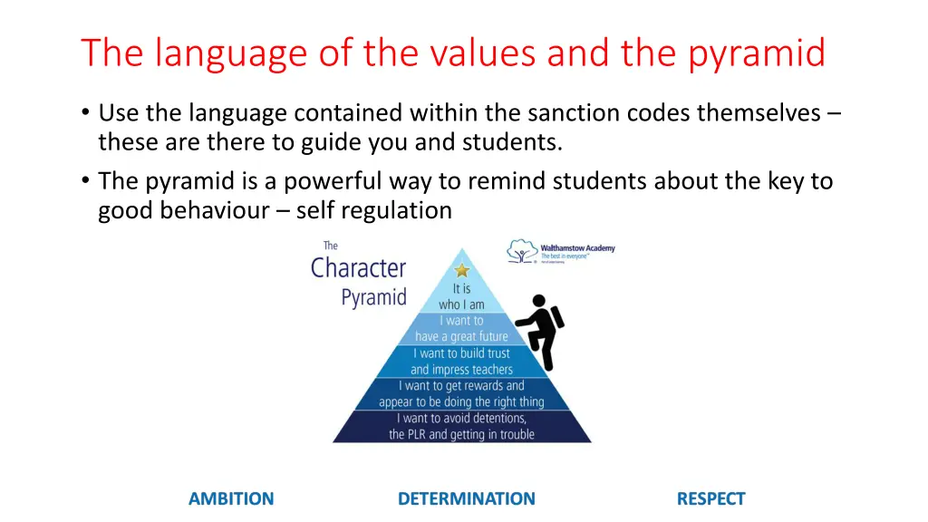 the language of the values and the pyramid