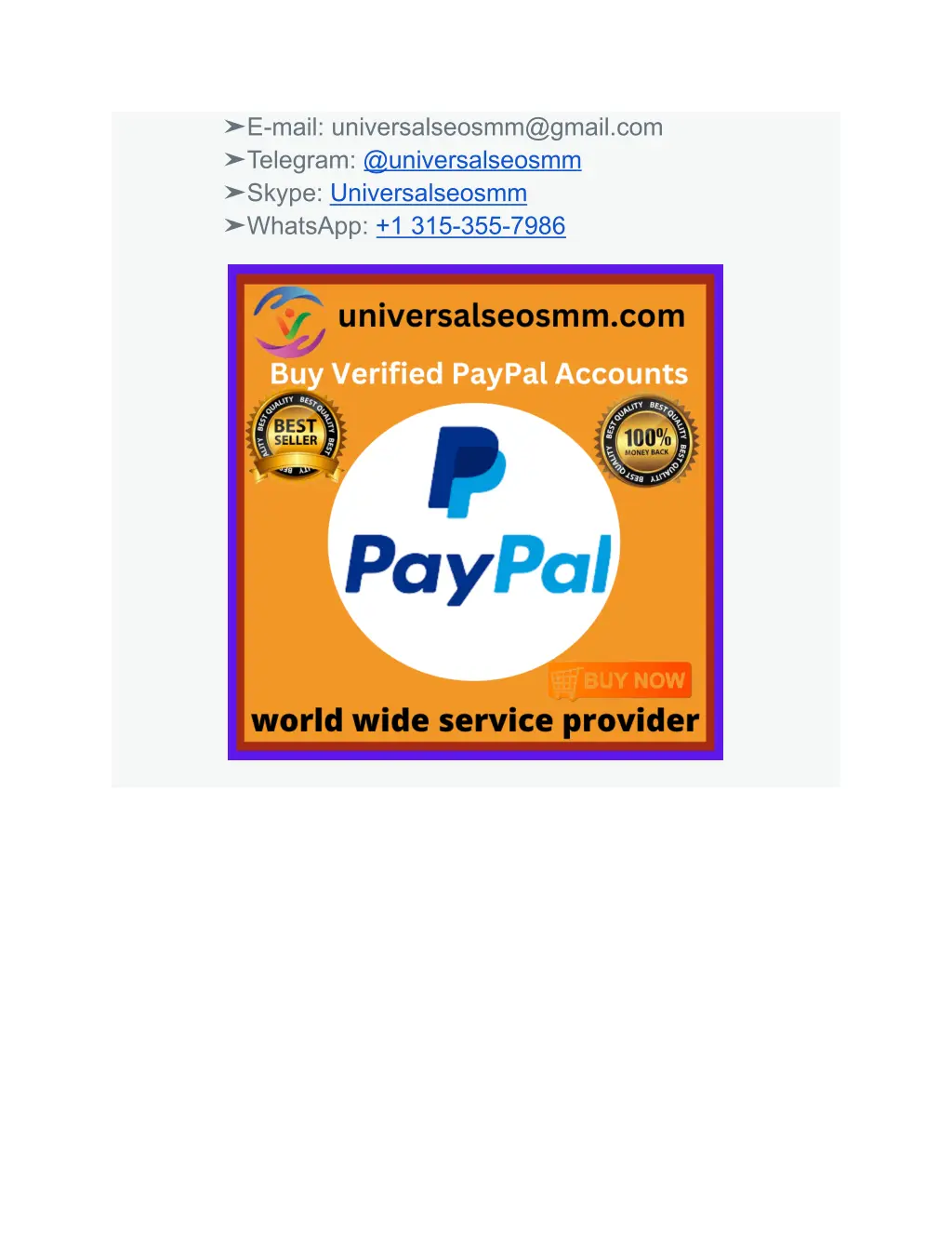 e mail universalseosmm@gmail com telegram