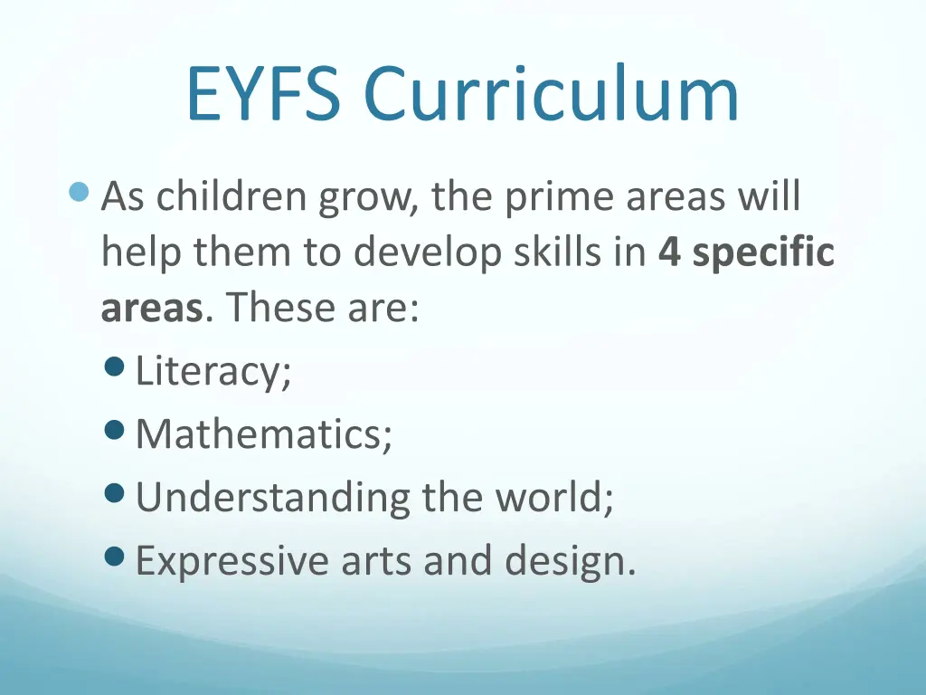 eyfs curriculum