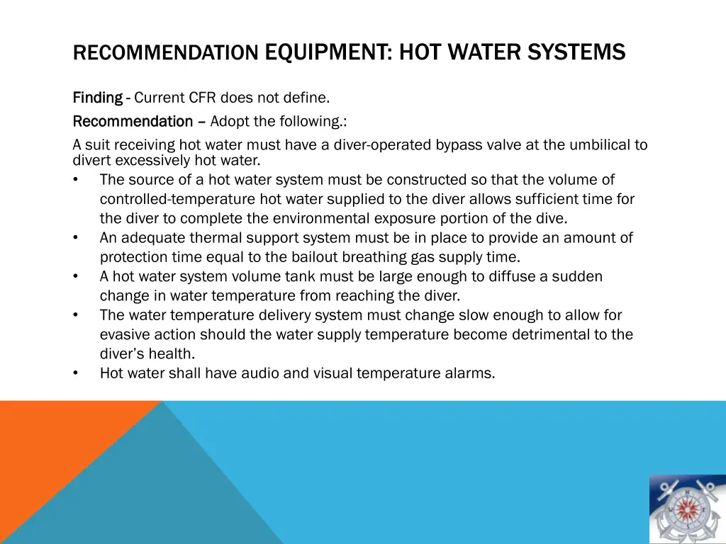 recommendation equipment hot water systems