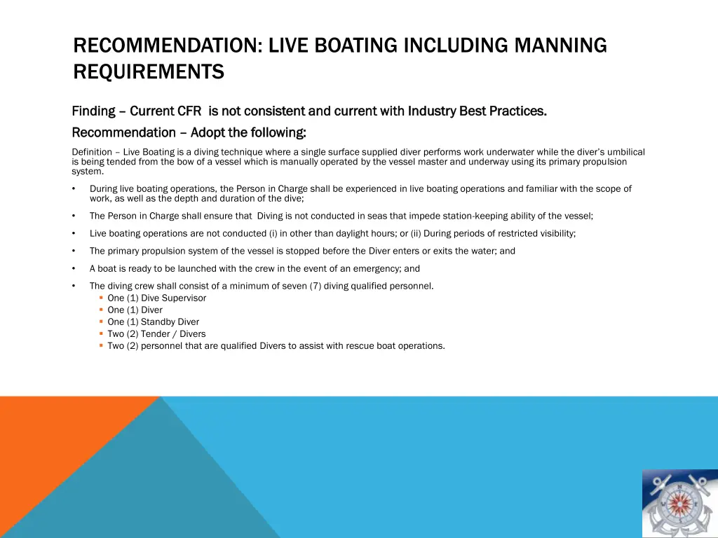 recommendation live boating including manning