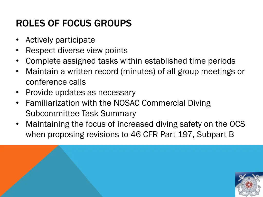 roles of focus groups