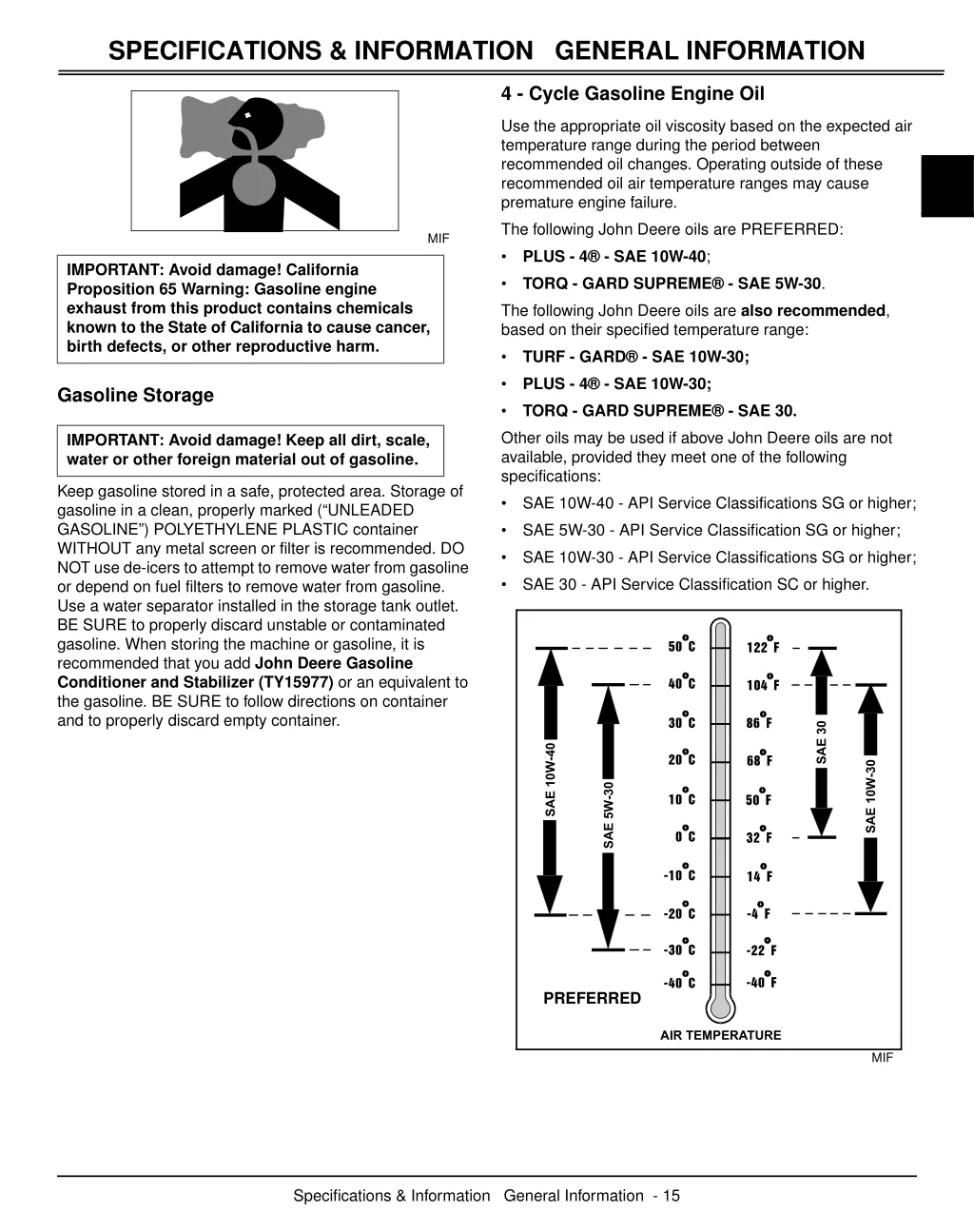 specifications information general information 1