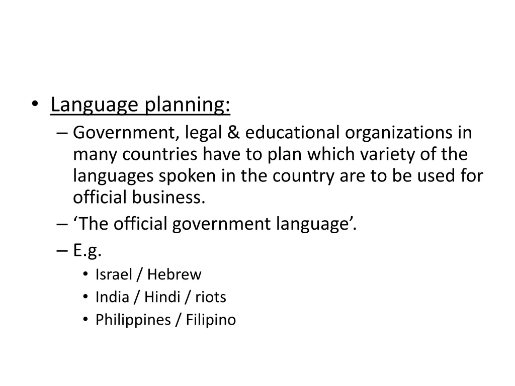 language planning government legal educational