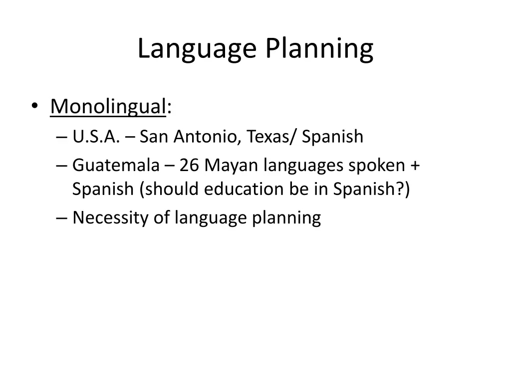 language planning