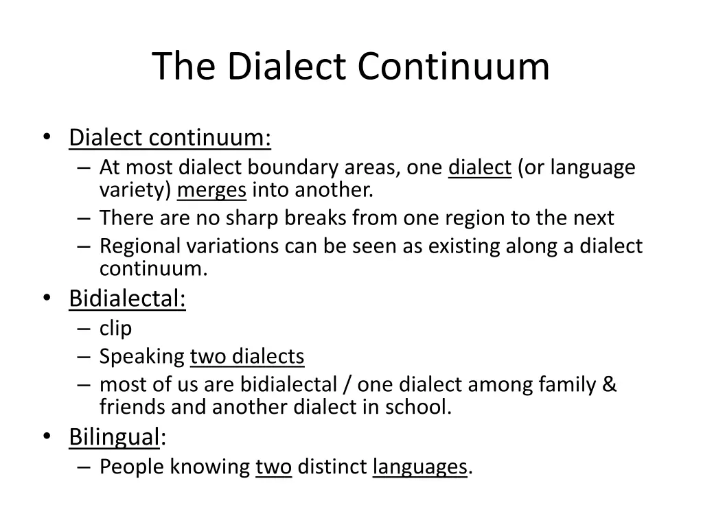 the dialect continuum