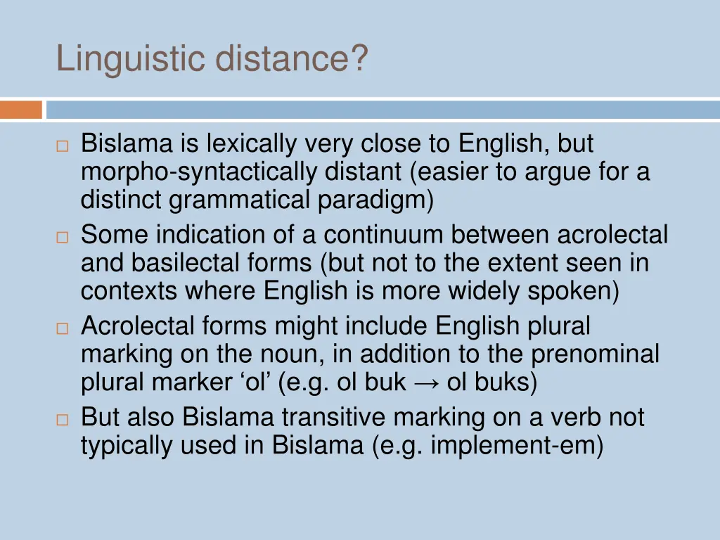 linguistic distance