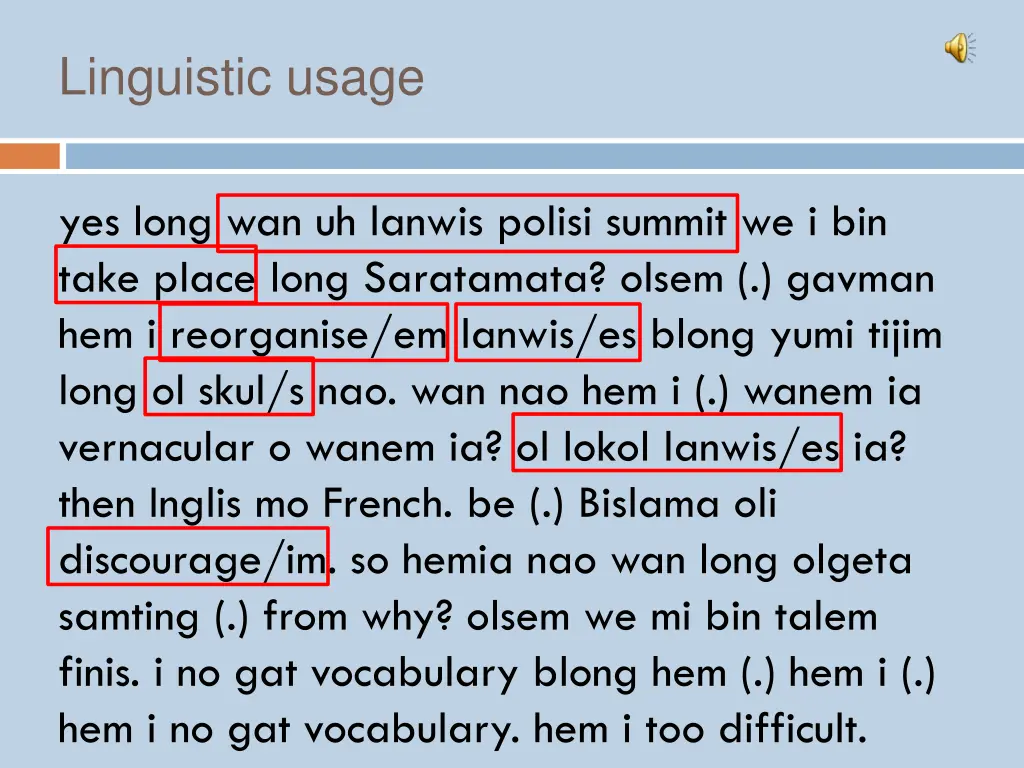 linguistic usage