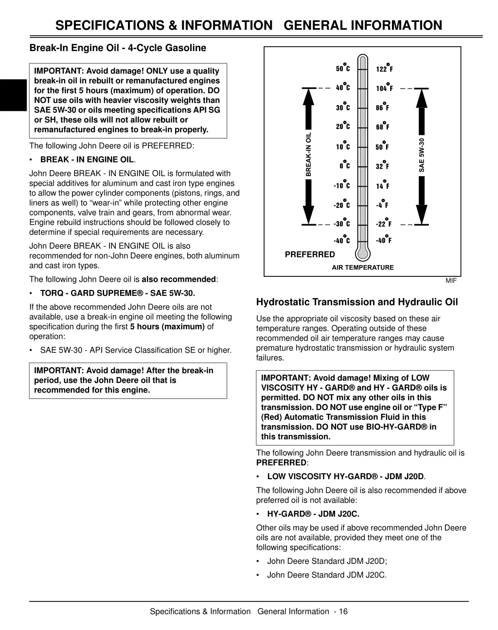 specifications information general information 2