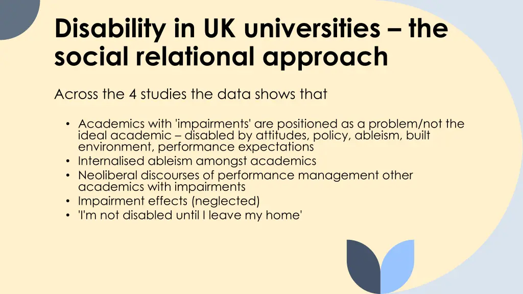 disability in uk universities the social