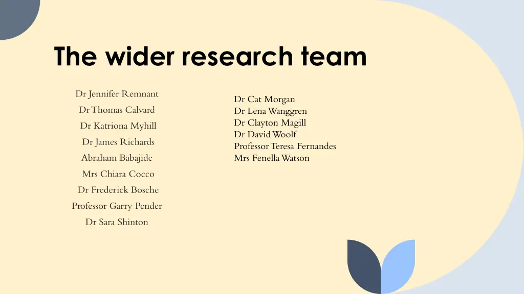 the wider research team