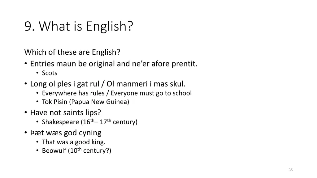 9 what is english