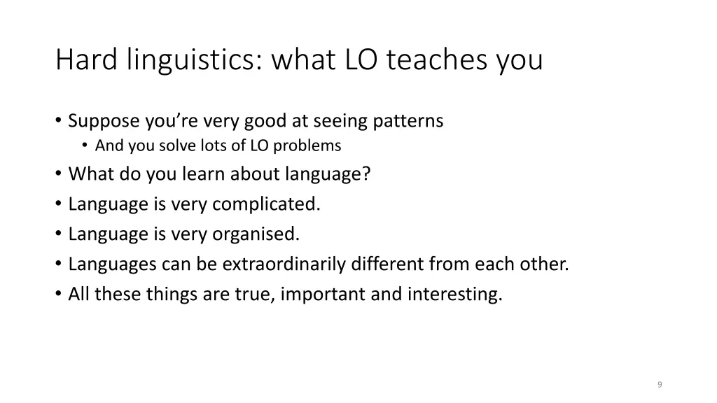 hard linguistics what lo teaches you