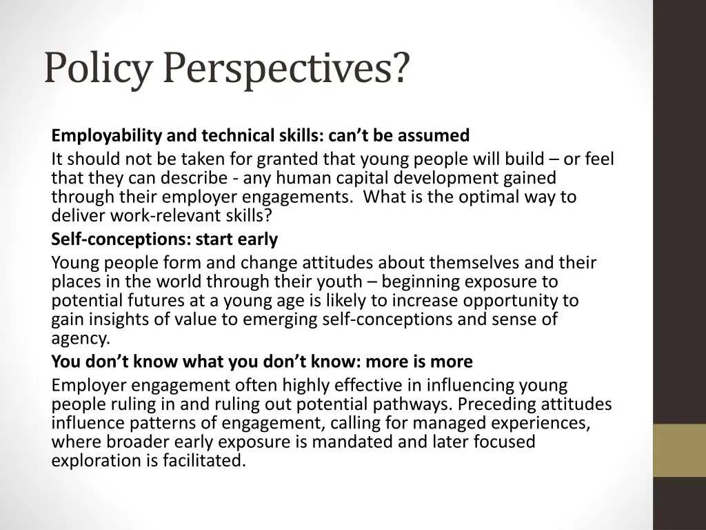 policy perspectives