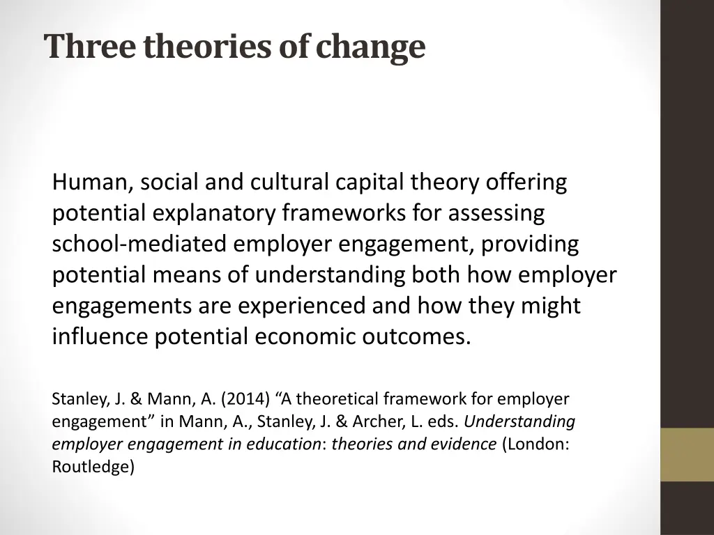 three theories of change