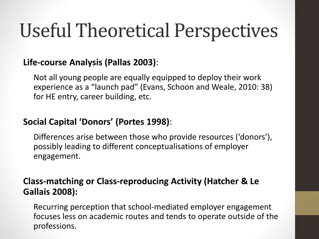 useful theoretical perspectives