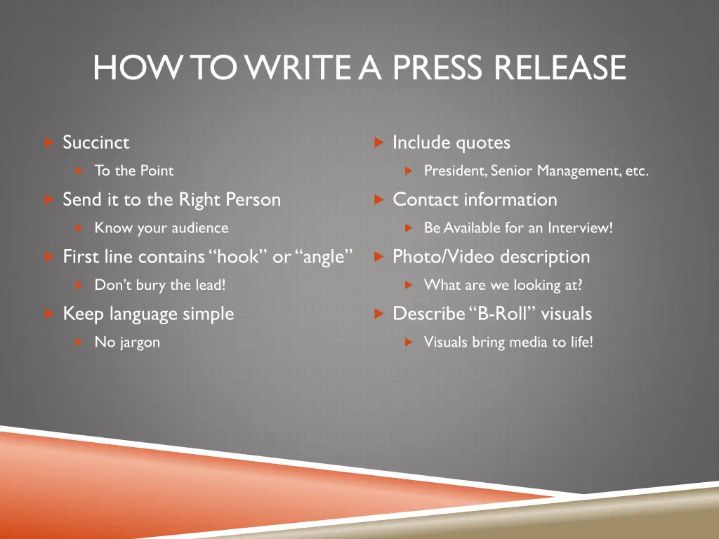 how to write a press release