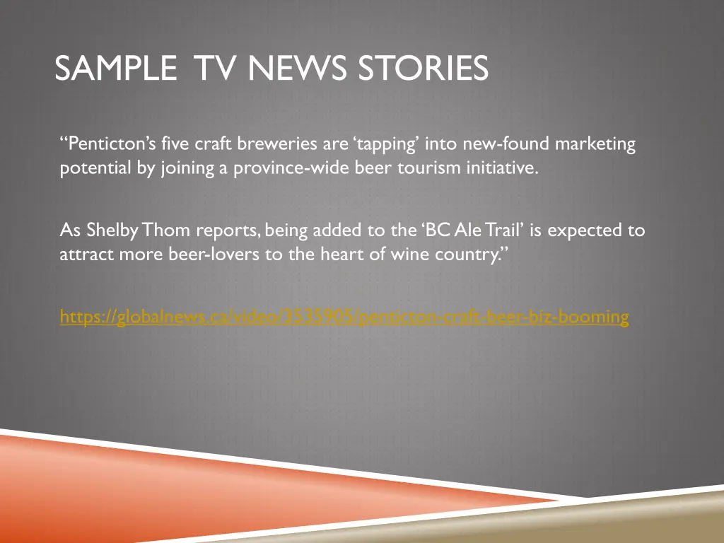 sample tv news stories