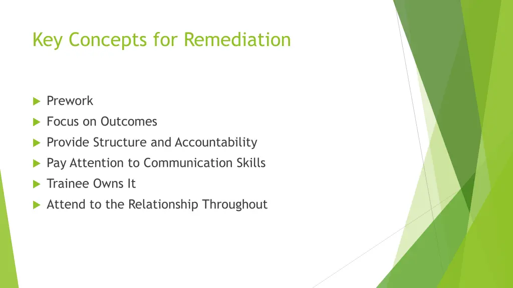 key concepts for remediation