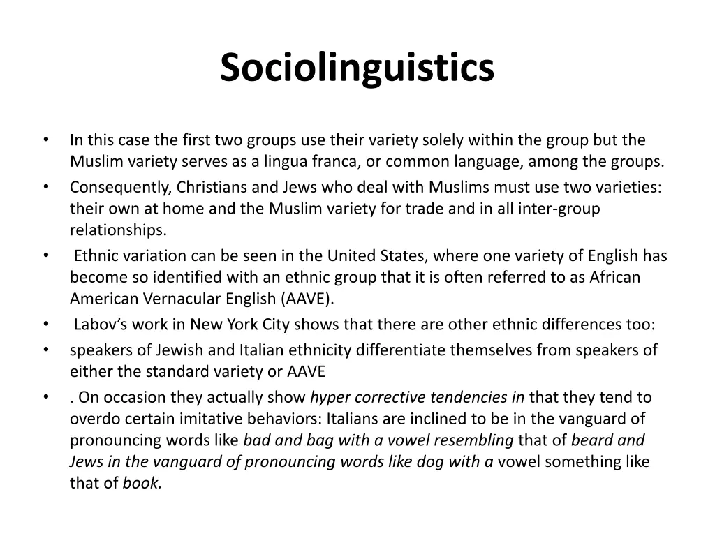 sociolinguistics 33