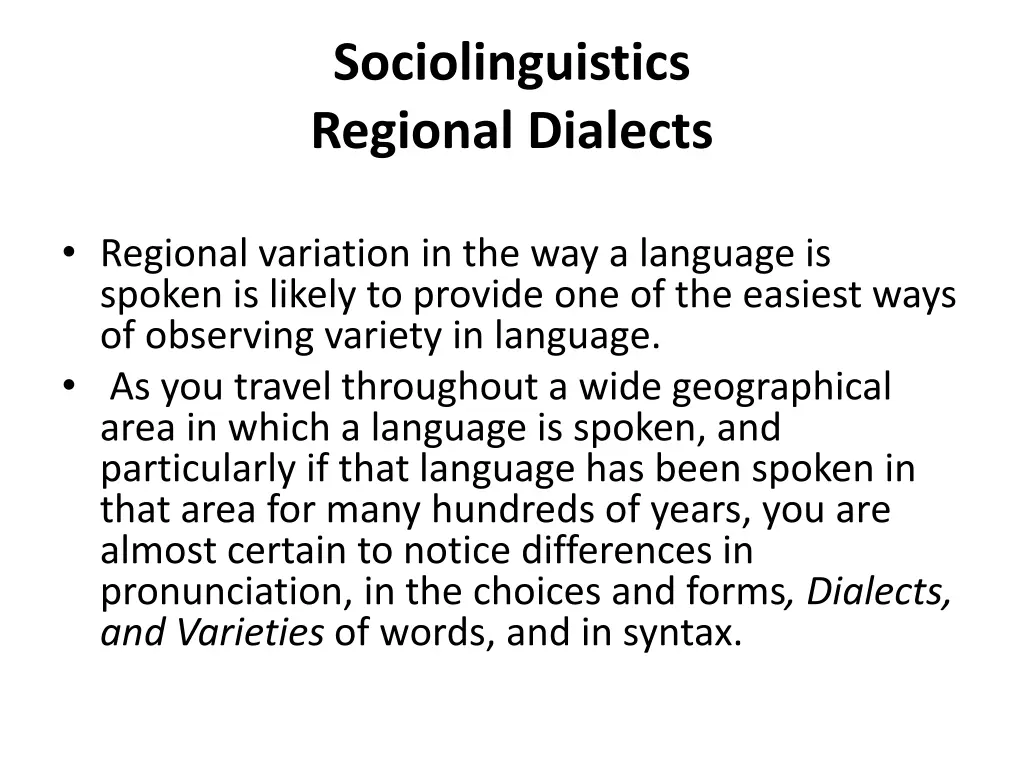 sociolinguistics regional dialects