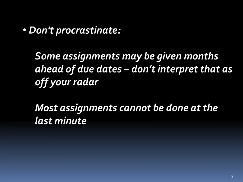 don t procrastinate