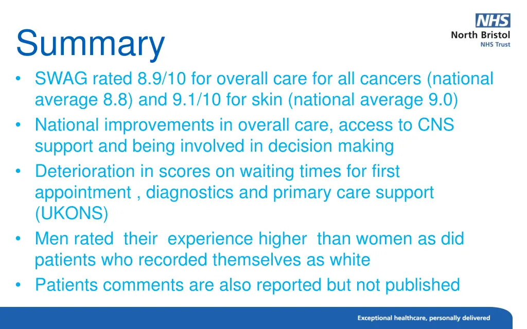 summary swag rated 8 9 10 for overall care