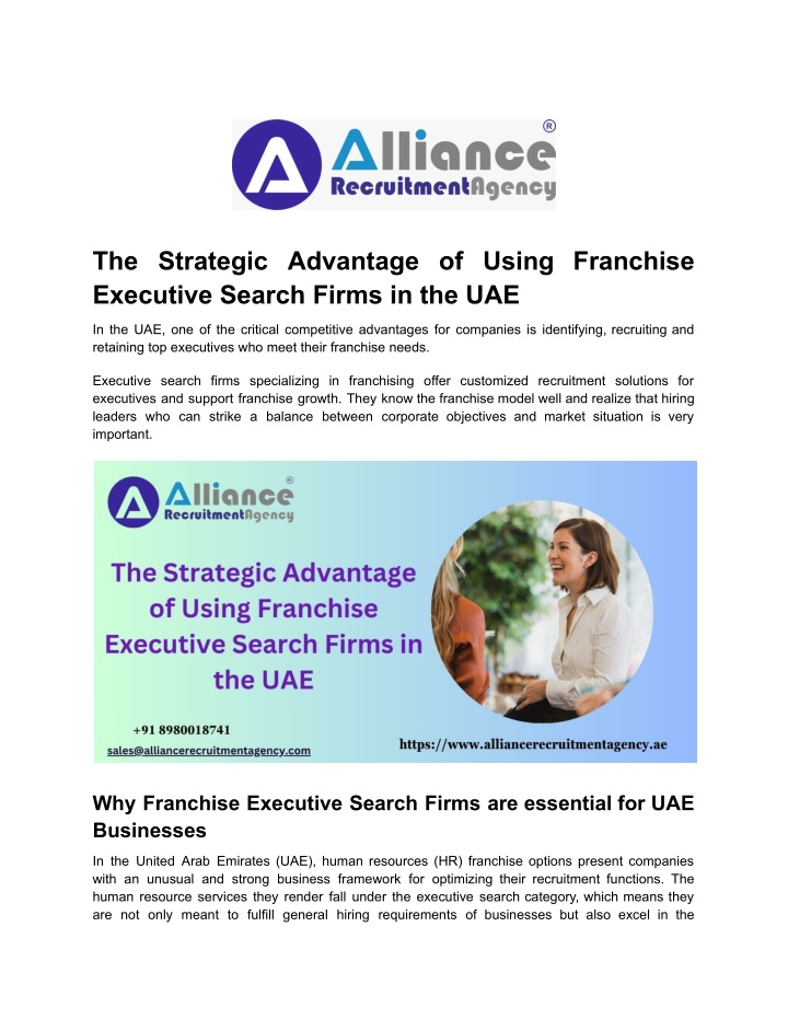 the strategic advantage of using franchise