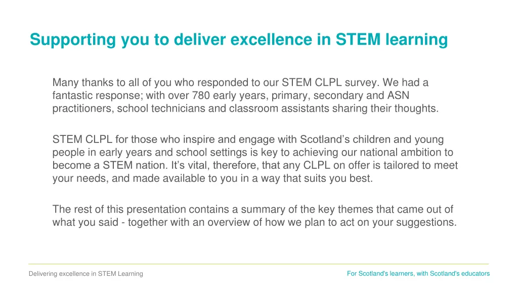 supporting you to deliver excellence in stem