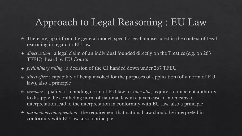 approach to legal reasoning eu law 1