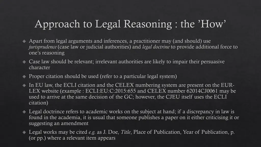 approach to legal reasoning the how 9