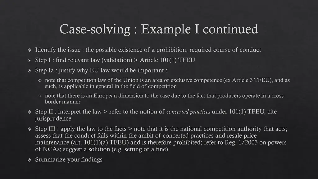 case solving example i continued