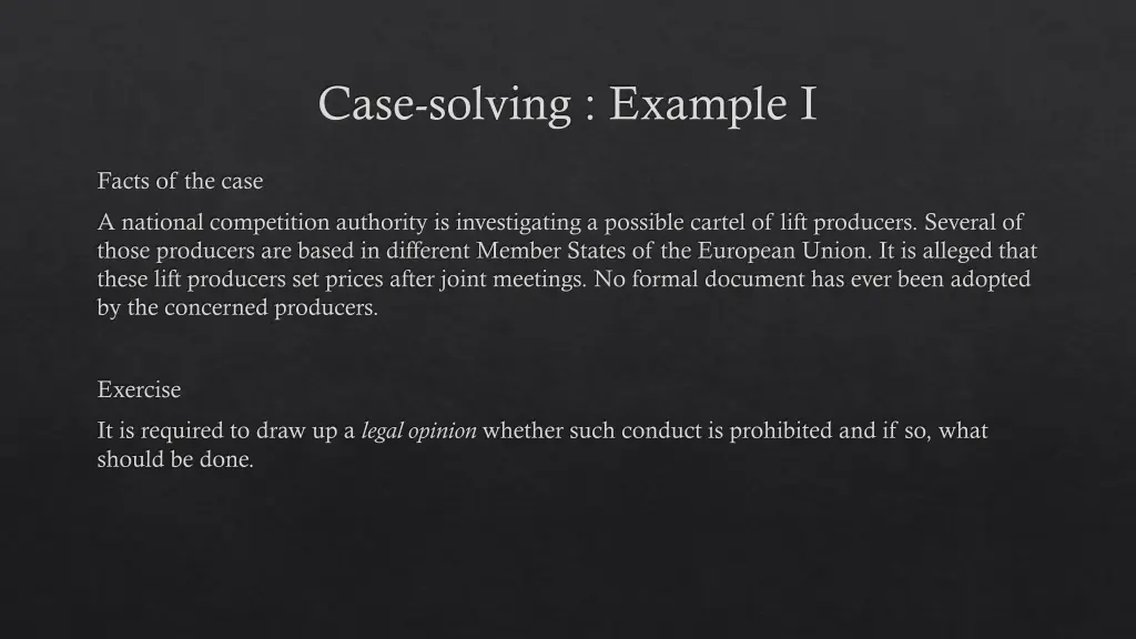 case solving example i