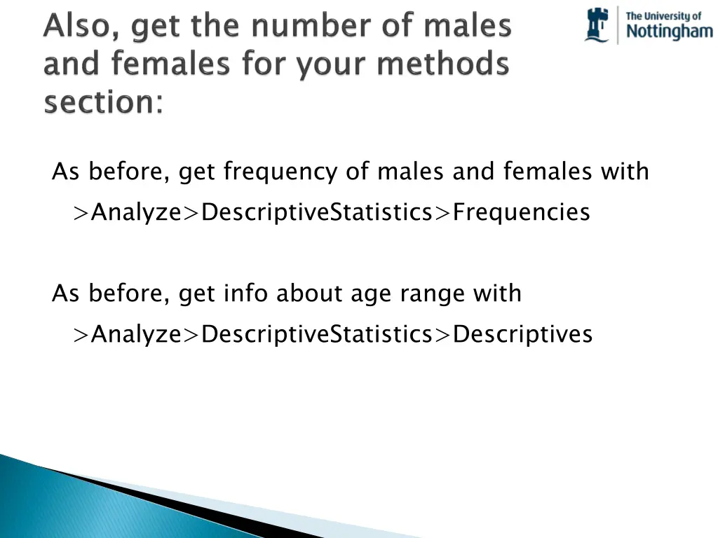 as before get frequency of males and females with