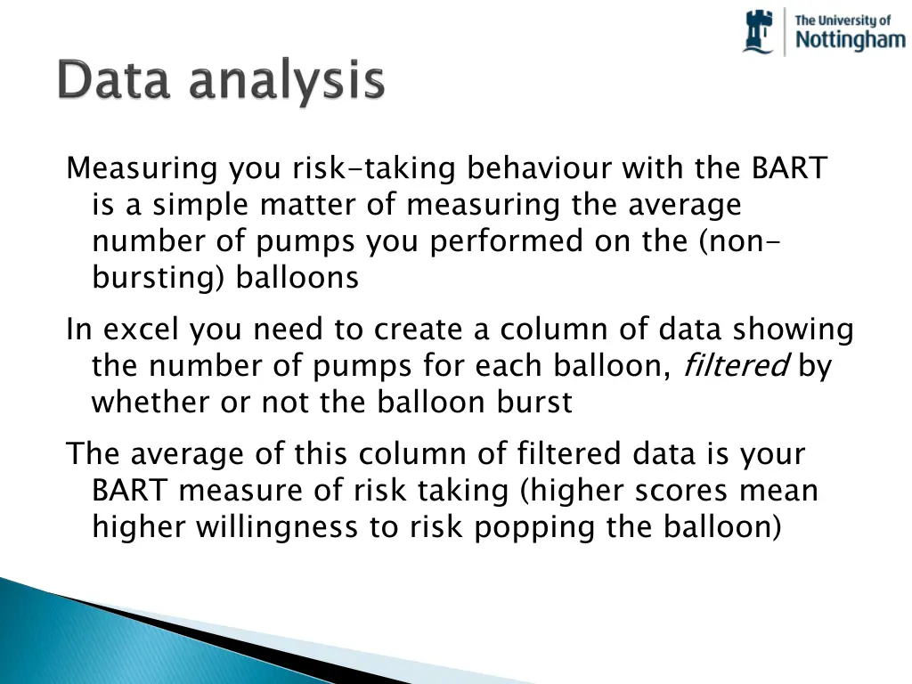 measuring you risk taking behaviour with the bart