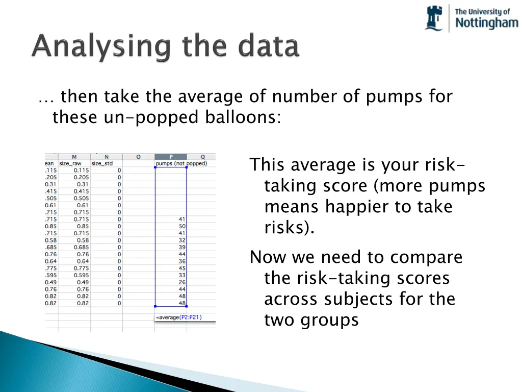 then take the average of number of pumps