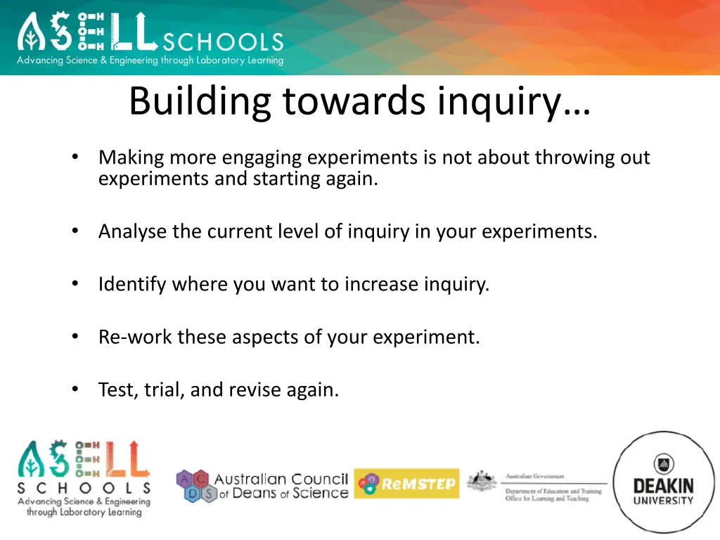 building towards inquiry