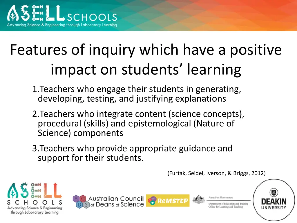 features of inquiry which have a positive impact