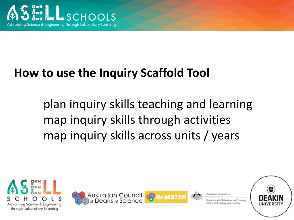 how to use the inquiry scaffold tool