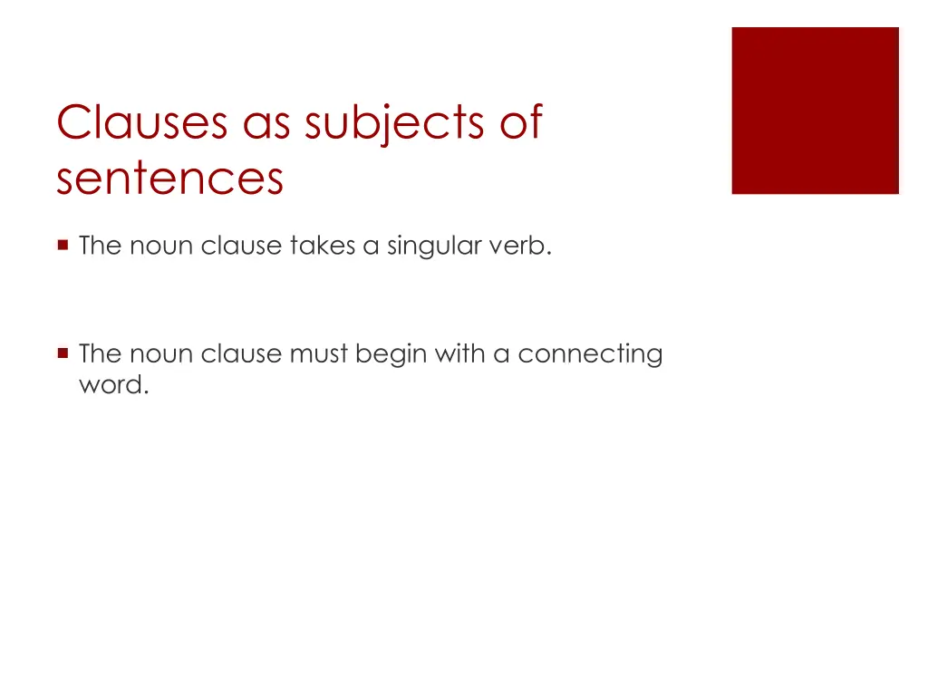 clauses as subjects of sentences