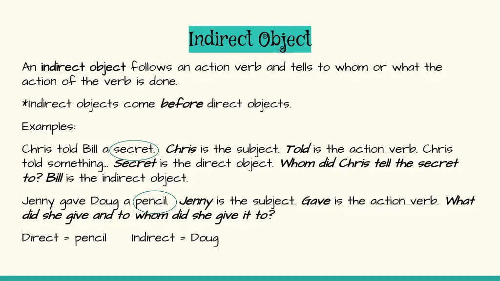 indirect object