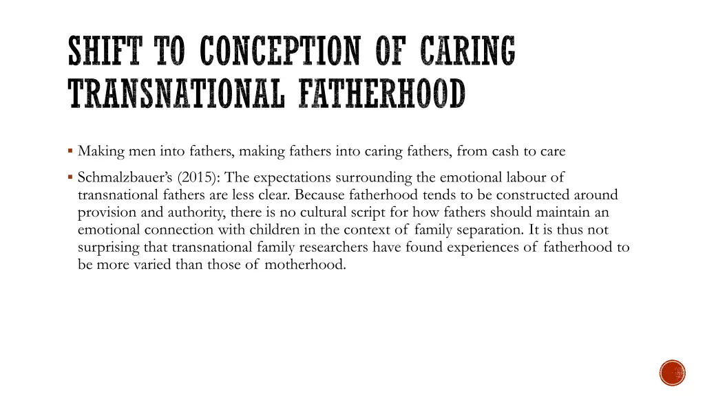 shift to conception of caring transnational