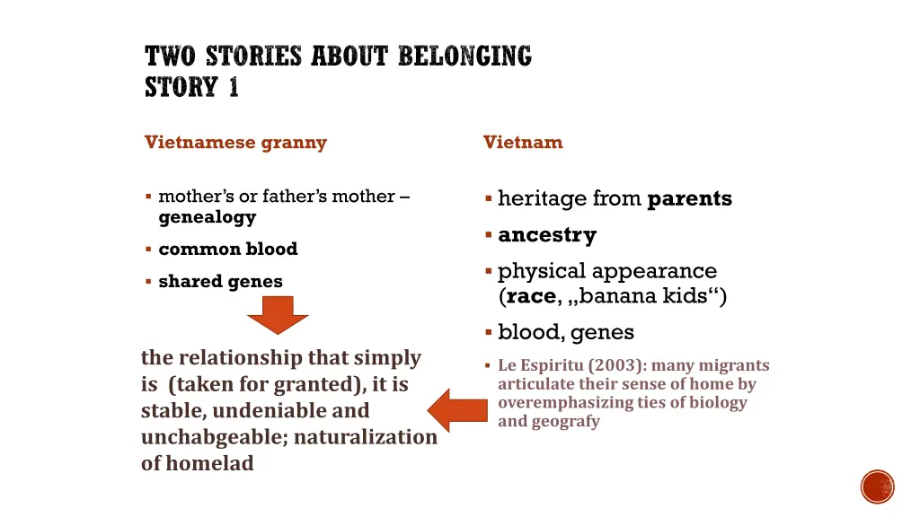 two stories about belonging story 1