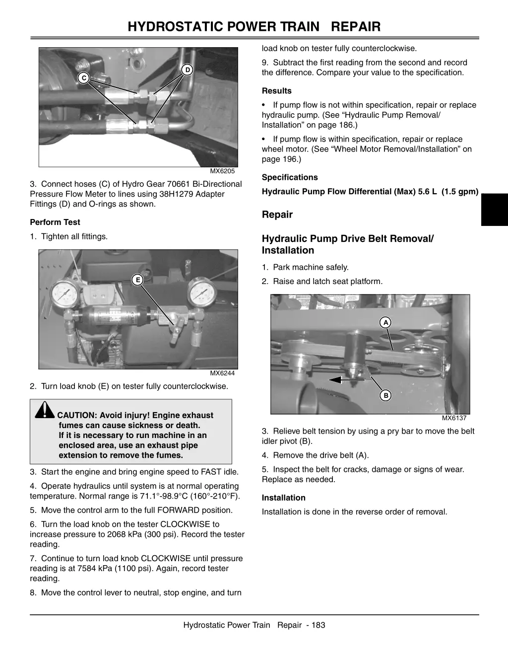 hydrostatic power train repair