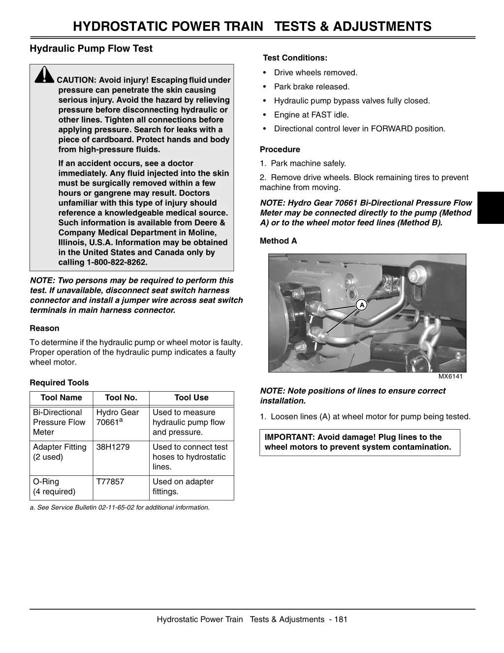 hydrostatic power train tests adjustments 4