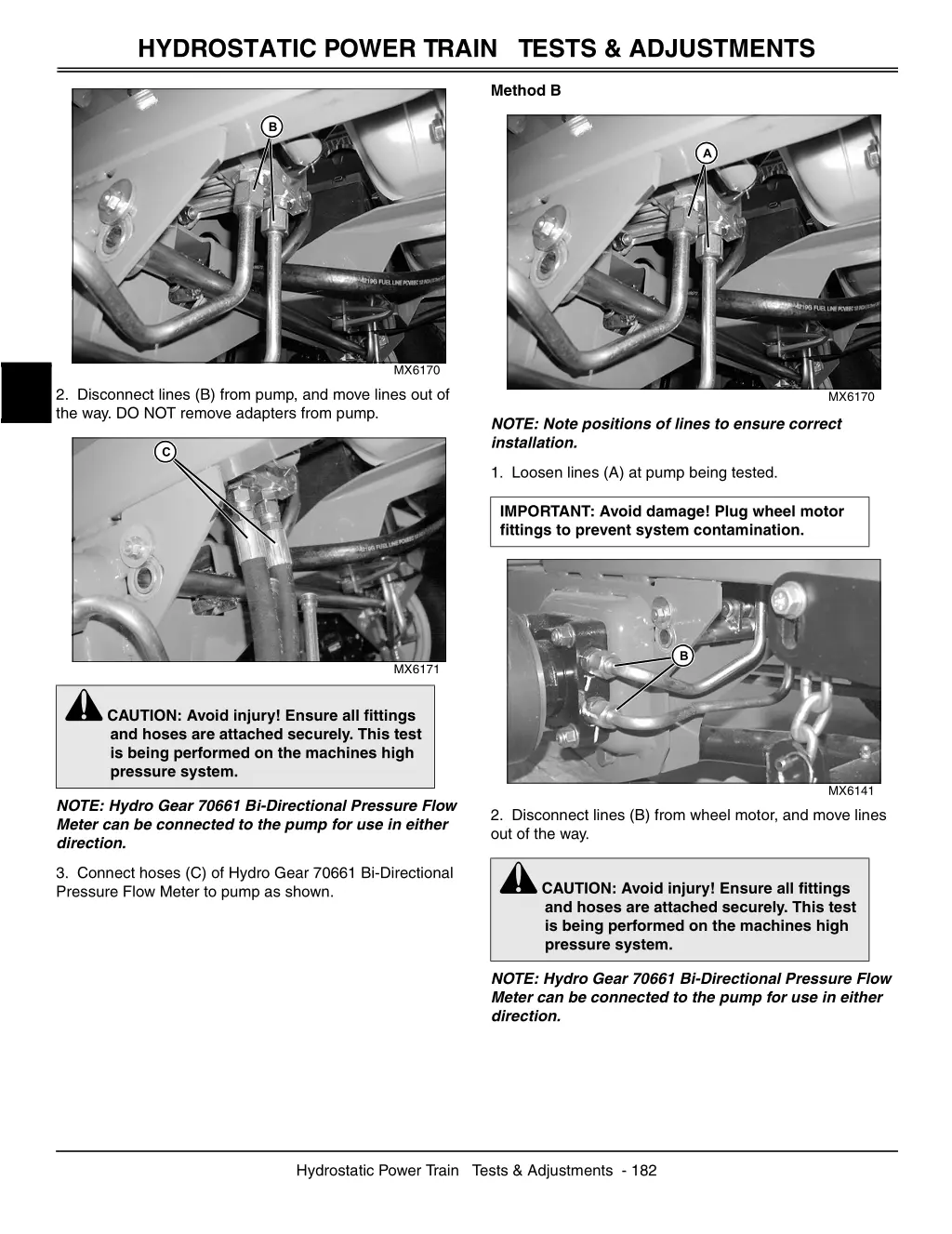 hydrostatic power train tests adjustments 5