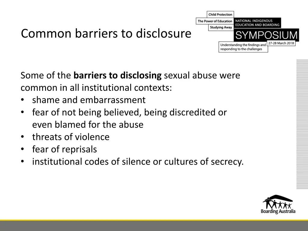 common barriers to disclosure