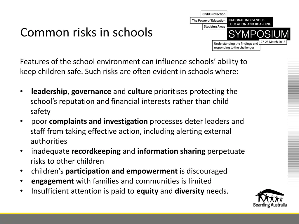 common risks in schools