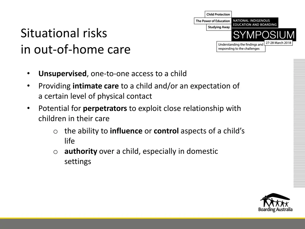 situational risks in out of home care